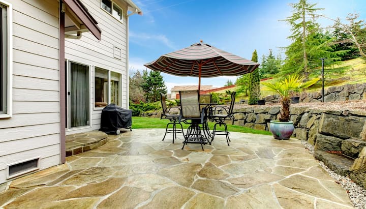 Beautifully Textured and Patterned Concrete Patios in Waterloo, Iowa area!